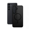 coque samsung galaxy s25 hybrid matte magnetic crong noir réf 7008