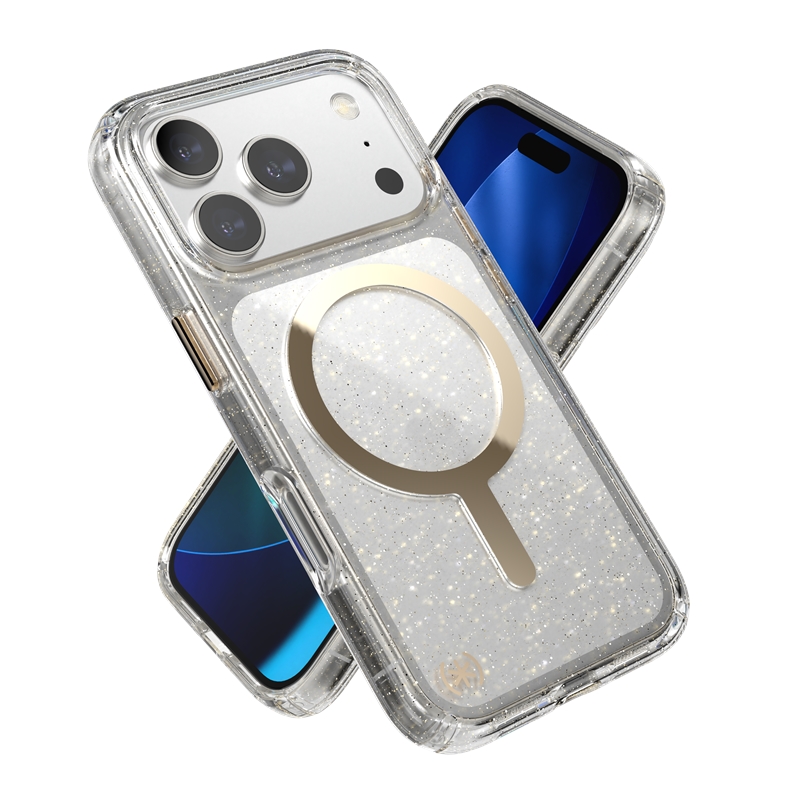 coque iphone 17 pro presidio lux speck disco gold metallic
