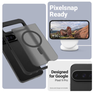 coque google pixel 9 pro hybrid matte magnetic crong noir