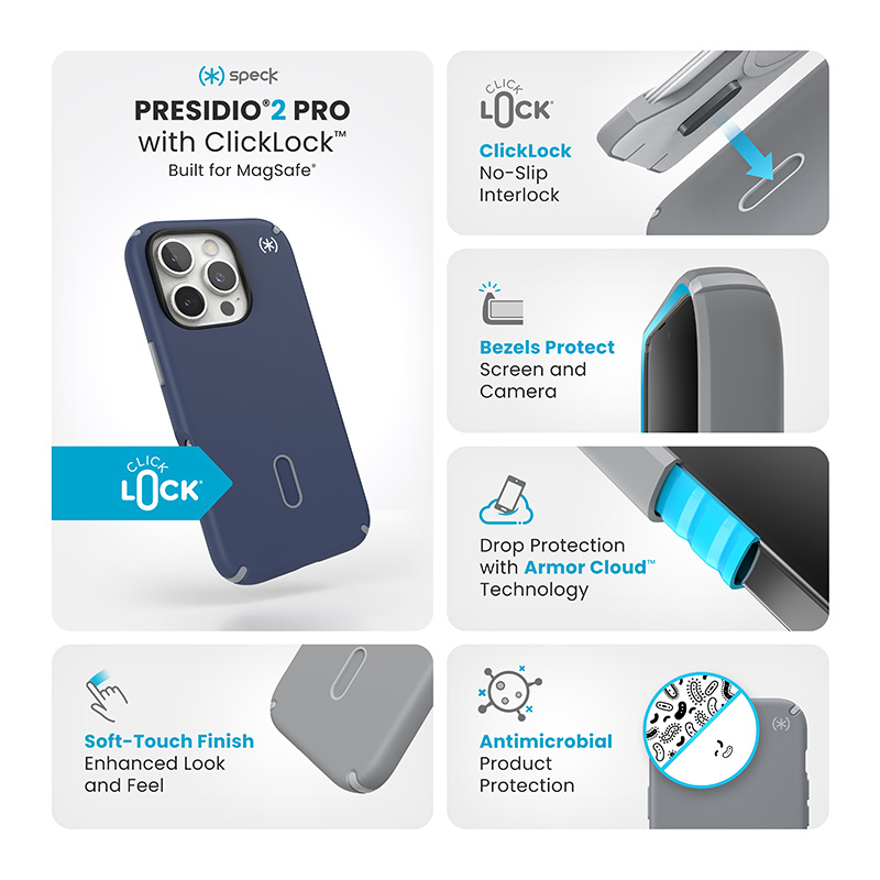 coque iphone 16 pro presidio2 pro speck bleu côtier