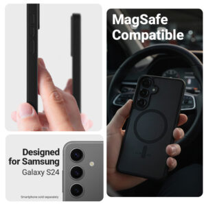 coque samsung galaxy s24 hybrid matte magnetic crong noir