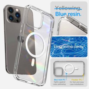 coque iphone 14 pro ultra hybrid mag spigen blanc