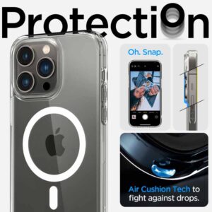 coque iphone 14 pro ultra hybrid mag spigen blanc