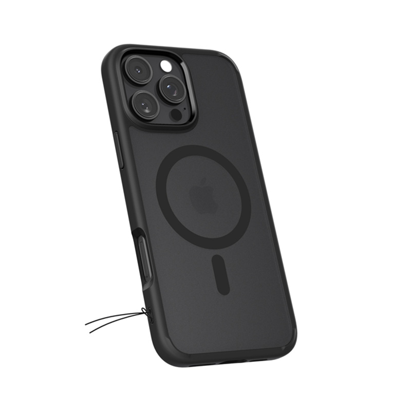 coque iphone 16 pro max ultra hybrid mag spigen noir givré