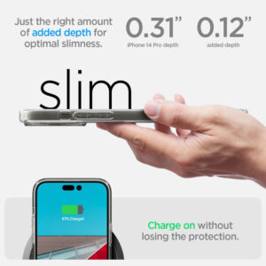 coque iphone 14 pro ultra hybrid mag spigen blanc