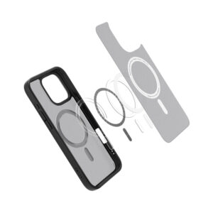coque iphone 16 pro max ultra hybrid mag spigen noir givré