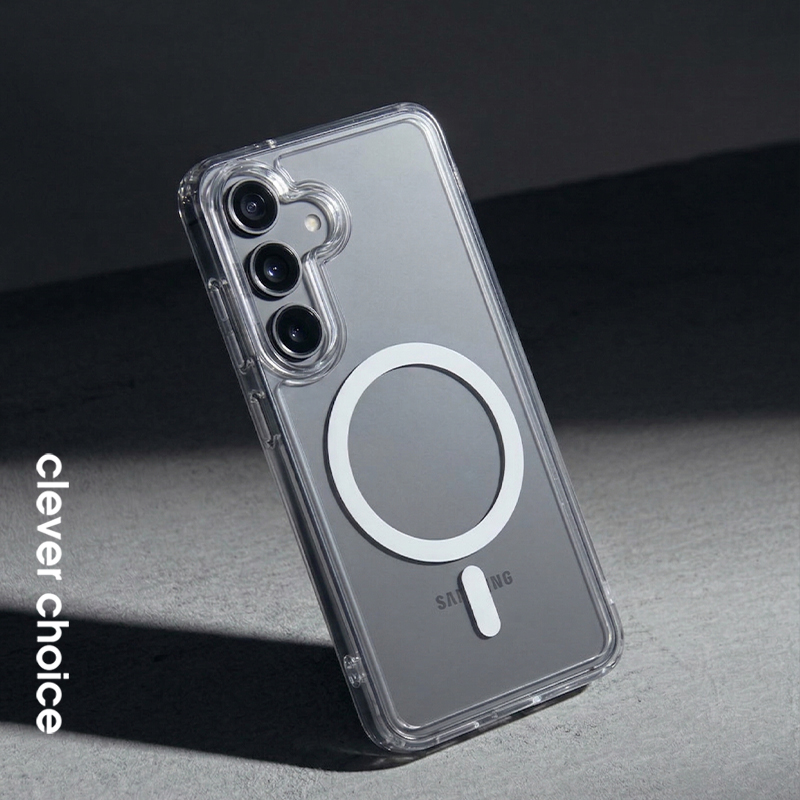 coque samsung galaxy s26+ hybrid clear magnetic crong transparent