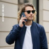 coque samsung galaxy s25 hybrid matte magnetic crong bleu marine