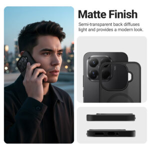 coque xiaomi 15t hybrid matte magnetic crong noir