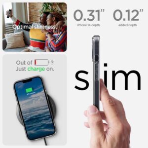 coque iphone 14 ultra hybrid mag spigen blanc