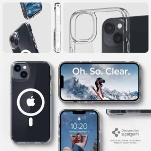 coque iphone 14 ultra hybrid mag spigen blanc