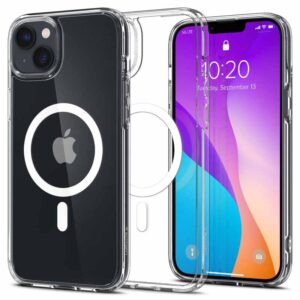 coque iphone 14 ultra hybrid mag spigen blanc