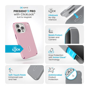 coque iphone 16 pro presidio2 pro speck rose