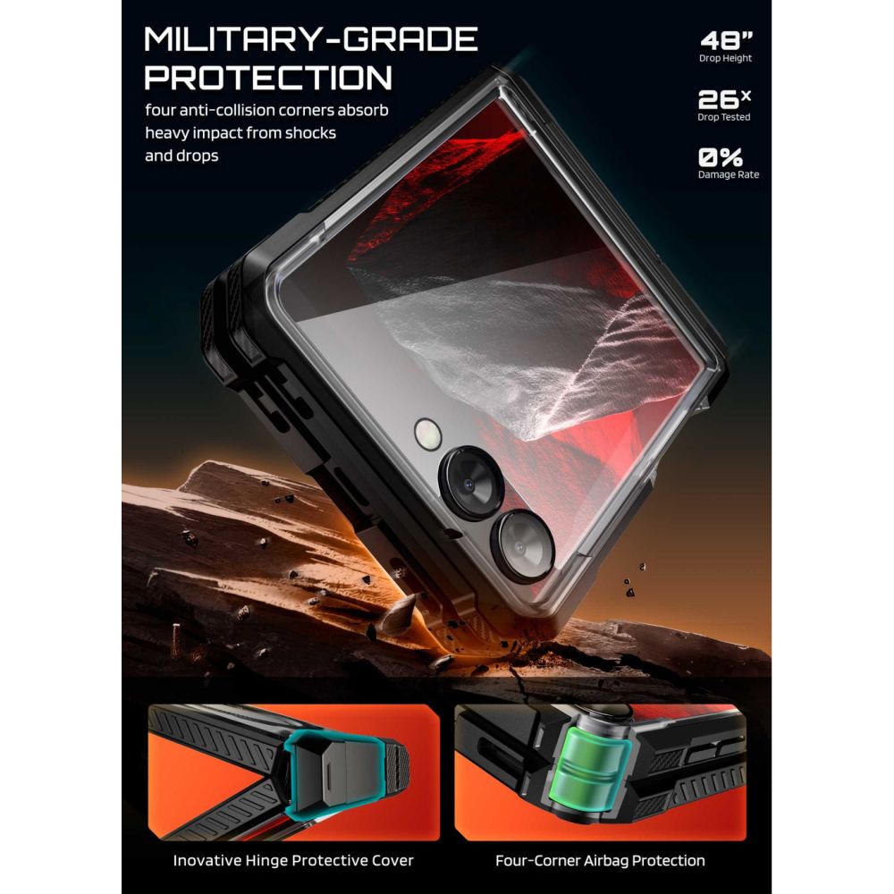 coque samsung galaxy z flip 8 ub grip mag magsafe supcase noir