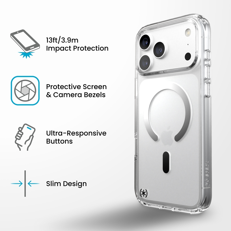coque iphone 18 pro max presidio perfect clear magsafe speck transparent