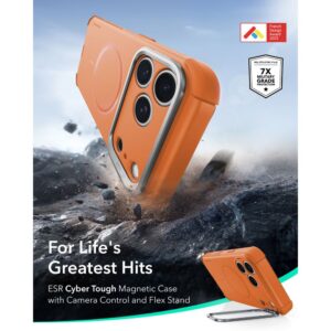 coque cyber tough magsafe avec béquille pour iphone 18 pro esr orange