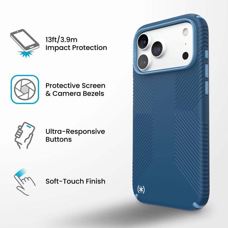 coque iphone 18 pro max presidio2 grip magsafe speck bleu deep sea