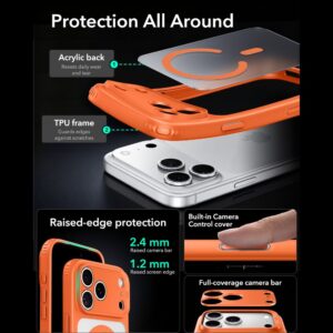 coque classic hybrid magsafe pour iphone 18 pro max esr orange givré