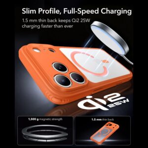 coque classic hybrid magsafe pour iphone 18 pro max esr orange givré