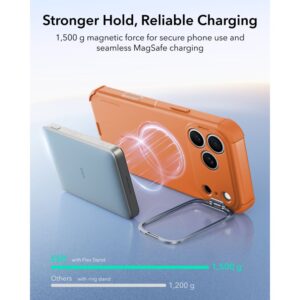 coque cyber tough magsafe avec béquille pour iphone 18 pro esr orange