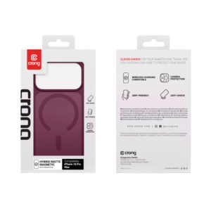 coque iphone 18 pro max hybrid matte magnetic crong prune burgundy