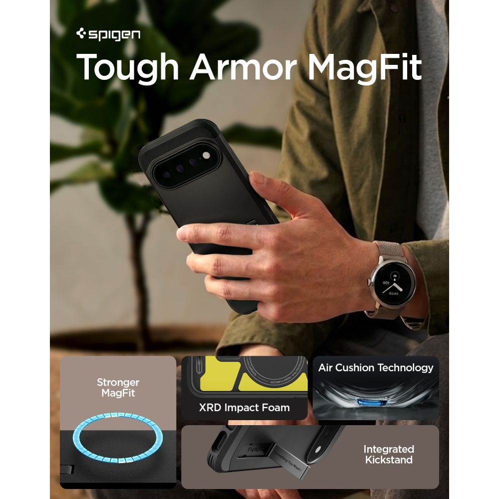 coque spigen tough armor mag magsafe google pixel 11 pro xl noir