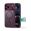 coque classic hybrid magsafe pour iphone 18 pro esr prune givré