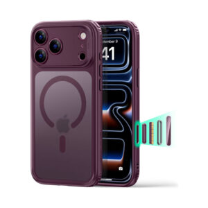 coque classic hybrid magsafe pour iphone 18 pro esr prune givré