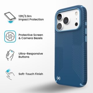 coque iphone 18 pro presidio2 grip magsafe speck bleu deep sea