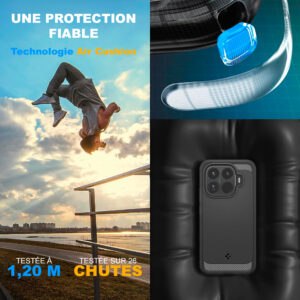 Coque Rugged Armor Spigen pour Xiaomi 15T Pro noir mat — visuel 3