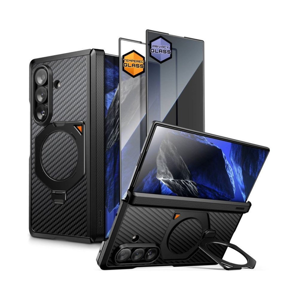 coque samsung galaxy z fold 8 ultra ub aero magsafe aramide supcase noir + 2 verres