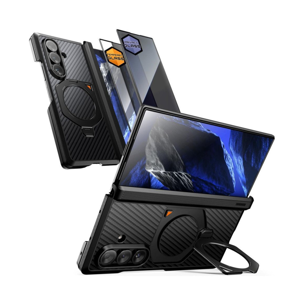 coque samsung galaxy z fold 8 ultra ub aero magsafe aramide supcase noir + 2 verres