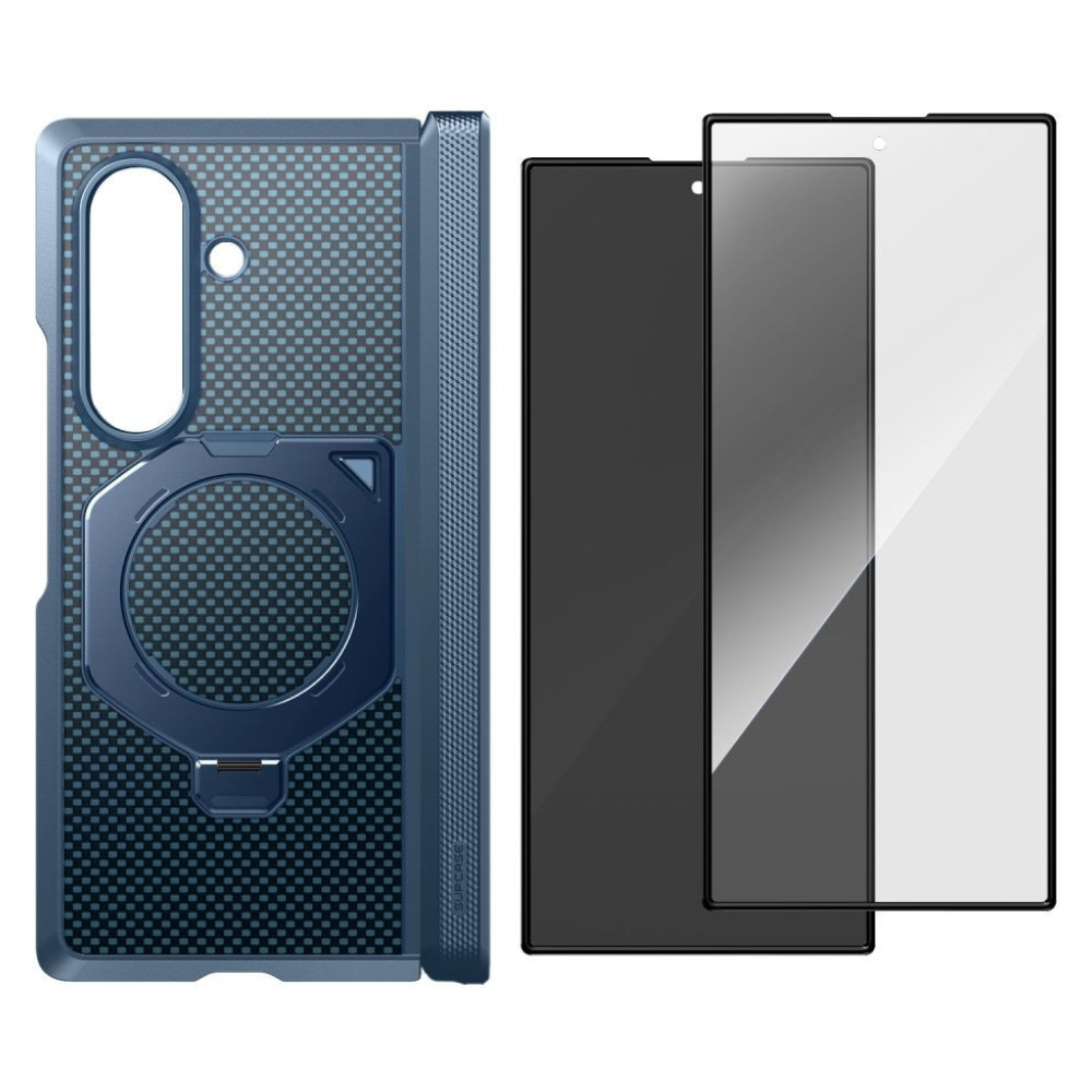 coque samsung galaxy z fold 8 ultra ub aero magsafe aramide supcase bleu + 2 verres