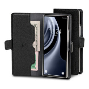 coque samsung galaxy z fold 8 ultra premium wallet diary mercury noir
