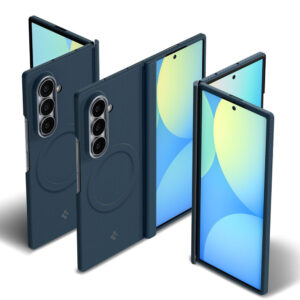 coque samsung galaxy z fold 8 ultra airskin aramid magsafe spigen bleu marine