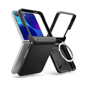 coque samsung galaxy z flip 8 onyx flap magnetic magsafe ringke noir