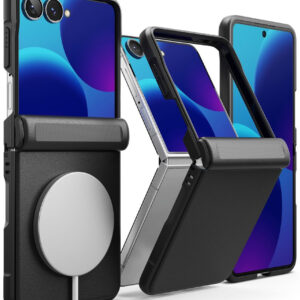 coque samsung galaxy z flip 8 onyx flap magnetic magsafe ringke noir