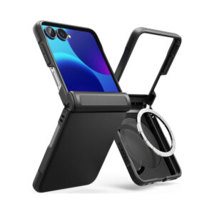 coque samsung galaxy z flip 8 onyx flap magnetic magsafe ringke noir