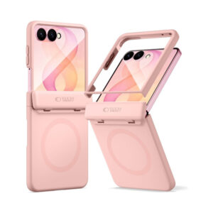 coque samsung galaxy z flip 8 kevlar aura magsafe tech protect rose