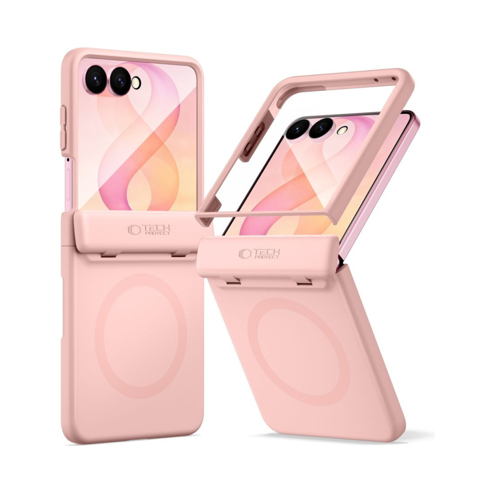 coque samsung galaxy z flip 8 kevlar aura magsafe tech protect rose