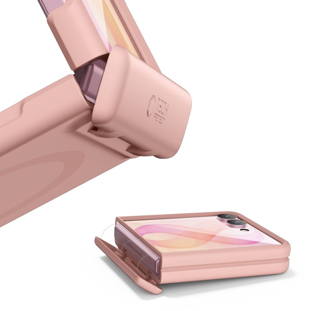 coque samsung galaxy z flip 8 kevlar aura magsafe tech protect rose