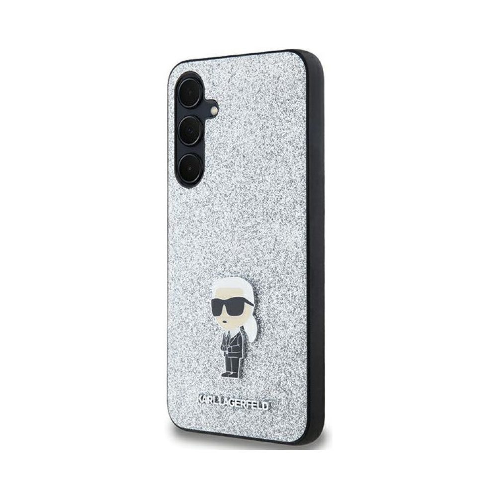 Coque Galaxy A35 5G Karl Lagerfeld Fixed Glitter Ikonik Logo Metal Pin - Samsung argentée — visuel 2