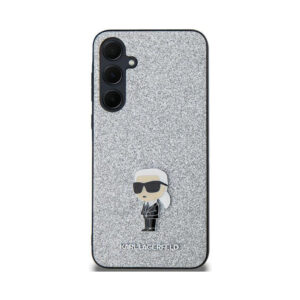 Coque Galaxy A35 5G Karl Lagerfeld Fixed Glitter Ikonik Logo Metal Pin - Samsung argentée — visuel 3
