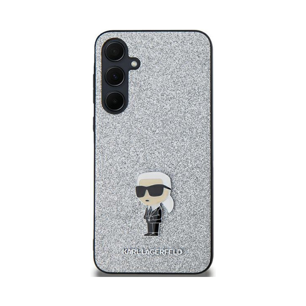 Coque Galaxy A35 5G Karl Lagerfeld Fixed Glitter Ikonik Logo Metal Pin - Samsung argentée — visuel 3