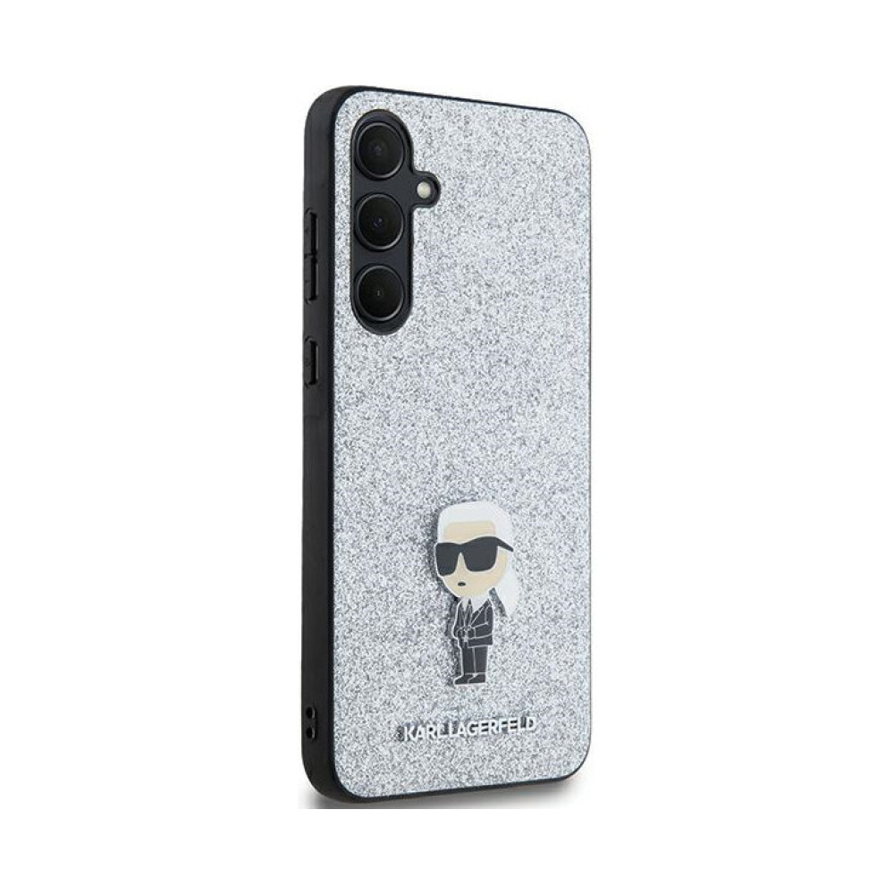 Coque Galaxy A35 5G Karl Lagerfeld Fixed Glitter Ikonik Logo Metal Pin - Samsung argentée — visuel 4