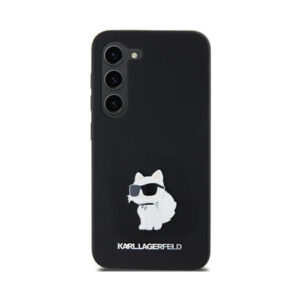 Coque Galaxy A35 5G Karl Lagerfeld Silicone Choupette Metal Pin noire