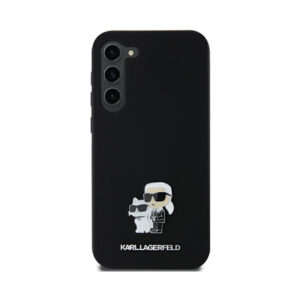 Coque Galaxy A35 5G Karl Lagerfeld Silicone Karl & Choupette Metal Pin noire