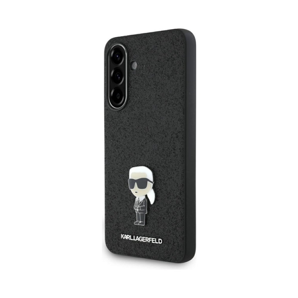 Coque Galaxy A56 5G Karl Lagerfeld Fixed Glitter Ikonik Logo Metal Pin noire