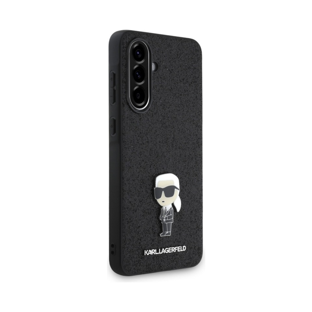Coque Galaxy A56 5G Karl Lagerfeld Fixed Glitter Ikonik Logo Metal Pin noire — visuel 3
