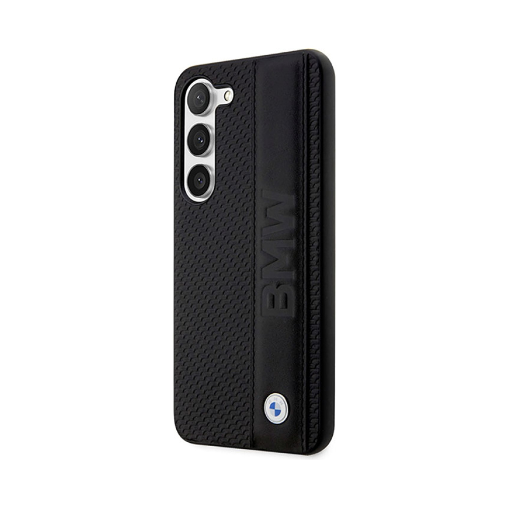 Coque Galaxy S23+ BMW Leather Textured & Stripe noire — visuel 2